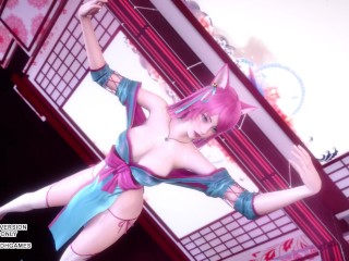 [MMD] IU - LILAC Spirit Blossom Ahri Sexy Kpop Dance League Of Legends Uncensored Hentai