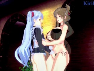 Chitose Kisaragi and Ruri Hoshino have lesbian play - Super Robot Wars V & Nadesico Hentai