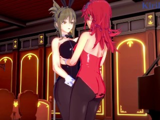 Festenia Muse and Chitose Kisaragi engage in intense lesbian play - Super Robot Wars J & V Hentai