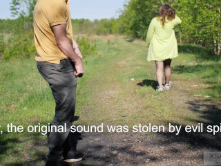 A day in the life of an exhibitionist and a stranger. Busty passer-by gets a mouthful of cum today.