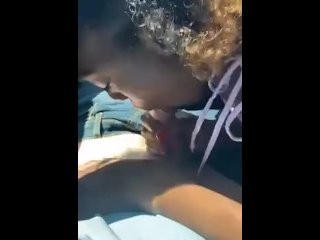 Cute Athletic Black Girl Sucking White Cock