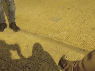 Slut wife goes out in the night to meet her bull and gets fucked outside in public CREAMPIE