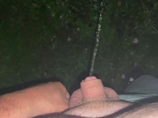 Late Night Piss Outdoors - Small Dick Pissing POV