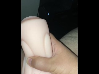 Fucking my fleshlight with my 5 inch hard cock 