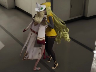 Guilty Gear Millia Rage is subjected by Ramlethal Valentine hot Lesbian sex