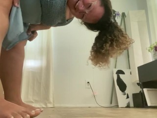 Fat ass Latina MILF shows you how to jerk off using her new toy