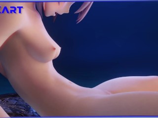 (HENTAI GAMES) Monster tentacles in the form of a dick fucks a girl