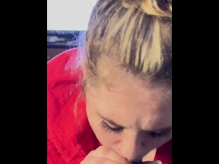 My phat ass step sister sucks my dick for my silence of her crashing my car