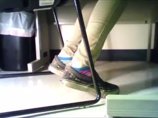 Feet Under Desk While I Study After Work Frieda Ann Foot Fetish