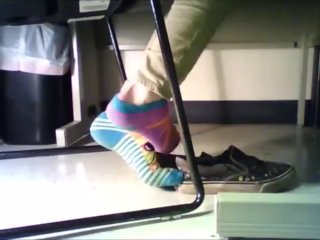 Feet Under Desk While I Study After Work Frieda Ann Foot Fetish