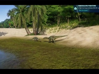 Dinosaurs Fighting I-Rex, T-Rex, I-Raptor, Scorpio - Jurassic World Evolution