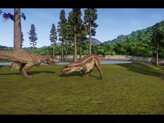 Dinosaurs Fighting I-Rex, T-Rex, I-Raptor, Scorpio - Jurassic World Evolution