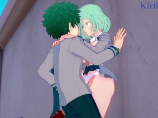 Toru Hagakure and Izuku Midoriya have intense sex on the rooftop. - My Hero Academia Hentai