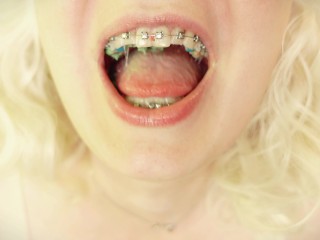 sexy ASMR in BRACES close up video