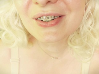 sexy ASMR in BRACES close up video