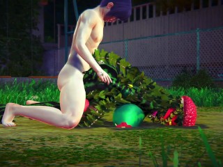 Fucking a Watermelon In the Park | Hentai Monster Girl