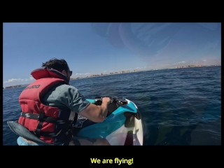 sexo arriesgado en público follando en la moto de agua y dos corridas española pamsnusnu