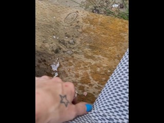 Pissing and being naughty on the deck