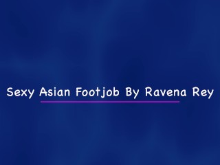 Sexy Asian Footjob - With Sexy Legs & Cute Little Feet I Stroke His Meat For A Footsie Treat