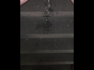 Pissing down stairs at work 