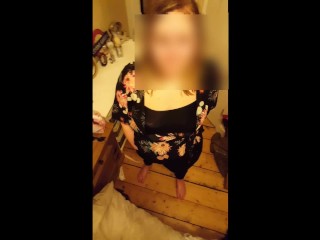 Soaking ex girlfriend in piss and spraying pee all over her room [no sound]