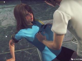 【エロゲー ハニーセレクト2 リビドー】可愛い茶髪爆乳女警備員がいやいやながらもおっぱい揉ませてHさせてくれる。 3DCGアニメ動画[Hentai Game Honey Select 2 Libido