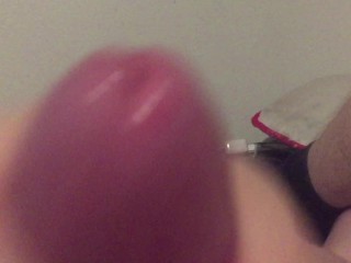 Chubby Wife with Hairy Pussy gives nice long POV handjob with slow motion nice cumshot ending