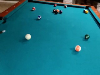 I take my student to play pool and I fuck her on top of the table for a horny slut