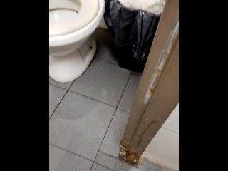 Bad girl doing bad things at public bath - pissing