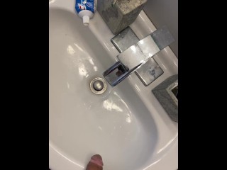 Rub my dick on my step mom toothbrush after pee pissing in her sink while she out with step sister