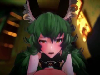 GRANBLUE FERRY HARD COWGIRL HENTAI CREAMPIE 3D MMD HALF FURRY DARK GREEN HAIR COLOR EDIT SMIXIX