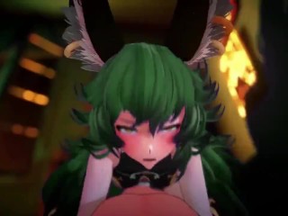 GRANBLUE FERRY HARD COWGIRL HENTAI CREAMPIE 3D MMD HALF FURRY DARK GREEN HAIR COLOR EDIT SMIXIX