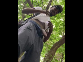 HIM - Hot Black Naturalist Pulls His Big Black Dick Out On A Busy Trail - EXHIBITION