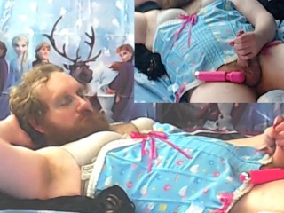 Little ABDL Strokes Cock hard to Frozen POV Toy Play Sissy Slut Cum in my Ass Hot Video a Must See