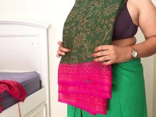 Sexy Indian Stripping Off Saree to Panty - Hot Pose make you WANK!!