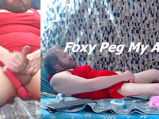 Foxy Jacks off Hard in Sexy Red Dress Must see Multiple Cum Squirts Toys Ass Fuck Blue Ball
