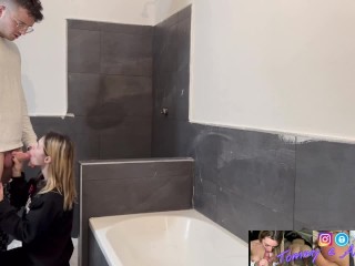 Girl repays THE PAINTER with a nice fuck, while painting the bathroom. Dialogues ita, POV