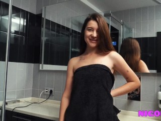 POV Blowjob - Два члена утром в душе лучше кофе _ Jolie Butt _ NIGONIKA 2022 PORN