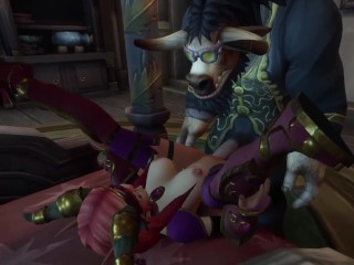 Redhead Elf takes Tauren Dick in the ass | Warcraft Parody