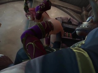 Redhead Elf takes Tauren Dick in the ass | Warcraft Parody