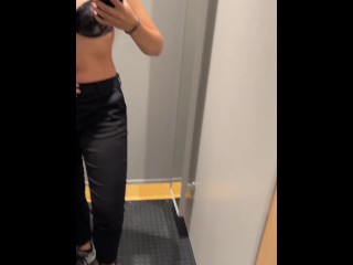 Flashing my tight ass in public changing room!