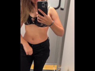 Flashing my tight ass in public changing room!