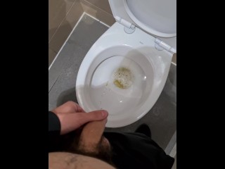 Man Pissing in Public Toilets POV | 4K