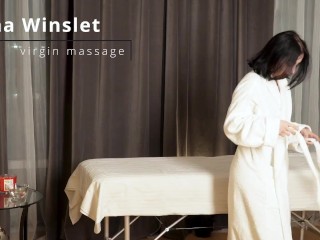 Nina Winslet enjoys her first massage to the maximum