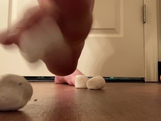 WAM Foot Crushing Marshmallows FOOD Fetish Foot Teaser