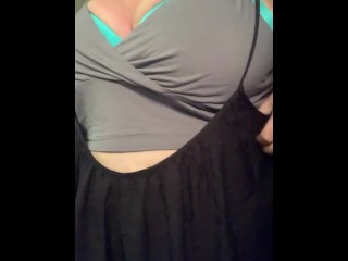 Big natural tits taking off 38 JJ bra