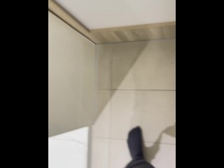 german teen gets horny in bathroom while friends are waiting for him