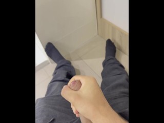 german teen gets horny in bathroom while friends are waiting for him