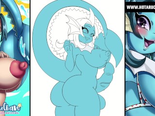 A very big assed and busty White Vaporeon Hentai Futanari By HotaruChanART