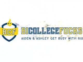 Bi College Fucks - Ashley and buff Aiden work Rudy over in a bi 3way